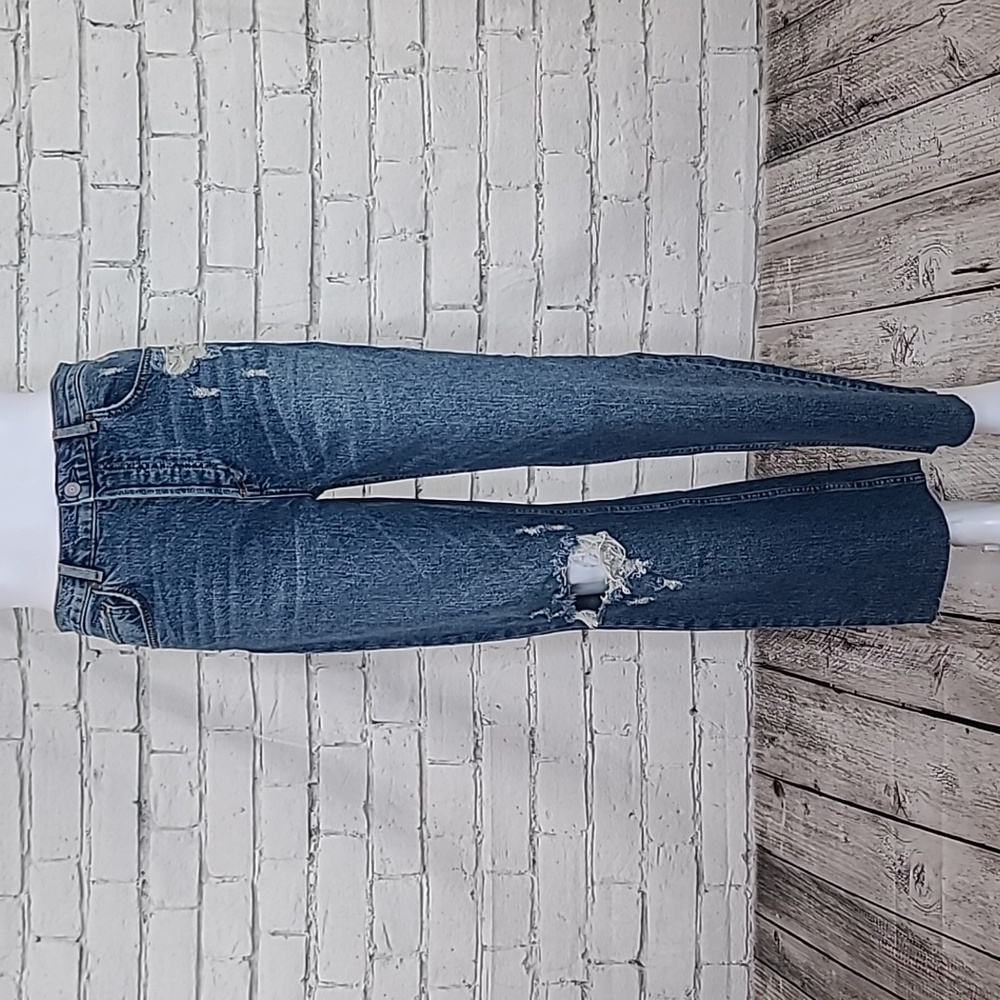 Boyish The Mikey High Rise Wide Leg Distressed Crop Jeans Short Circuit - NWOT